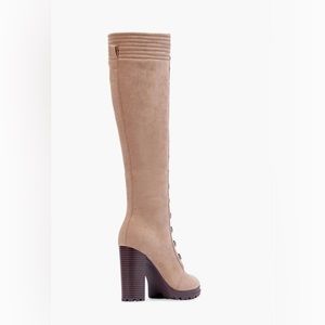 Plus Size Laced Up Heeled Boots